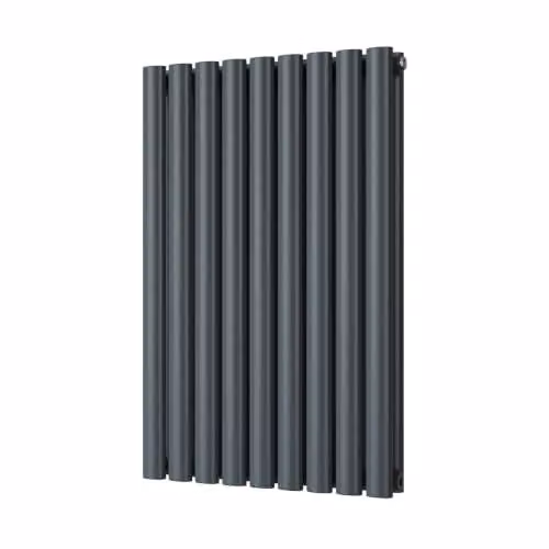 Omeara Anthracite Elliptical Tube Horizontal Designer Radiator W: 52.2 cm, H: 80.0 cm – 2