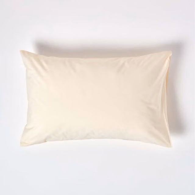 Homescapes Egyptian Cotton Percale Housewife Pillowcase, Beige, W/D/H: 48 x 48 x 1 cm – 1