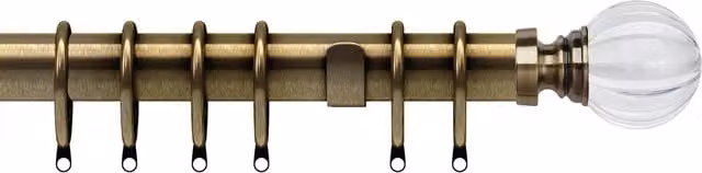 Terrys Segmented Ball Metal Curtain Pole, 35mm, Gold