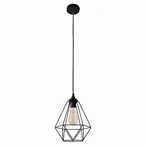 Netlighting Helam Karo Wire Frame Pendant Ceiling Light Black Diameter: 24 cm