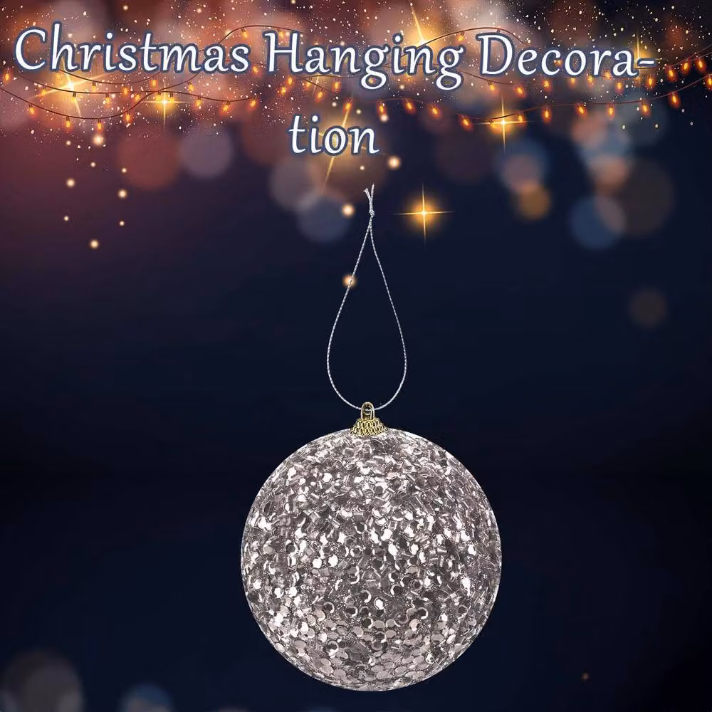 VFM e-Store Silver Christmas Hanging Bauble Decoration, W/D/H: 19 x 10 x 10 cm – 2