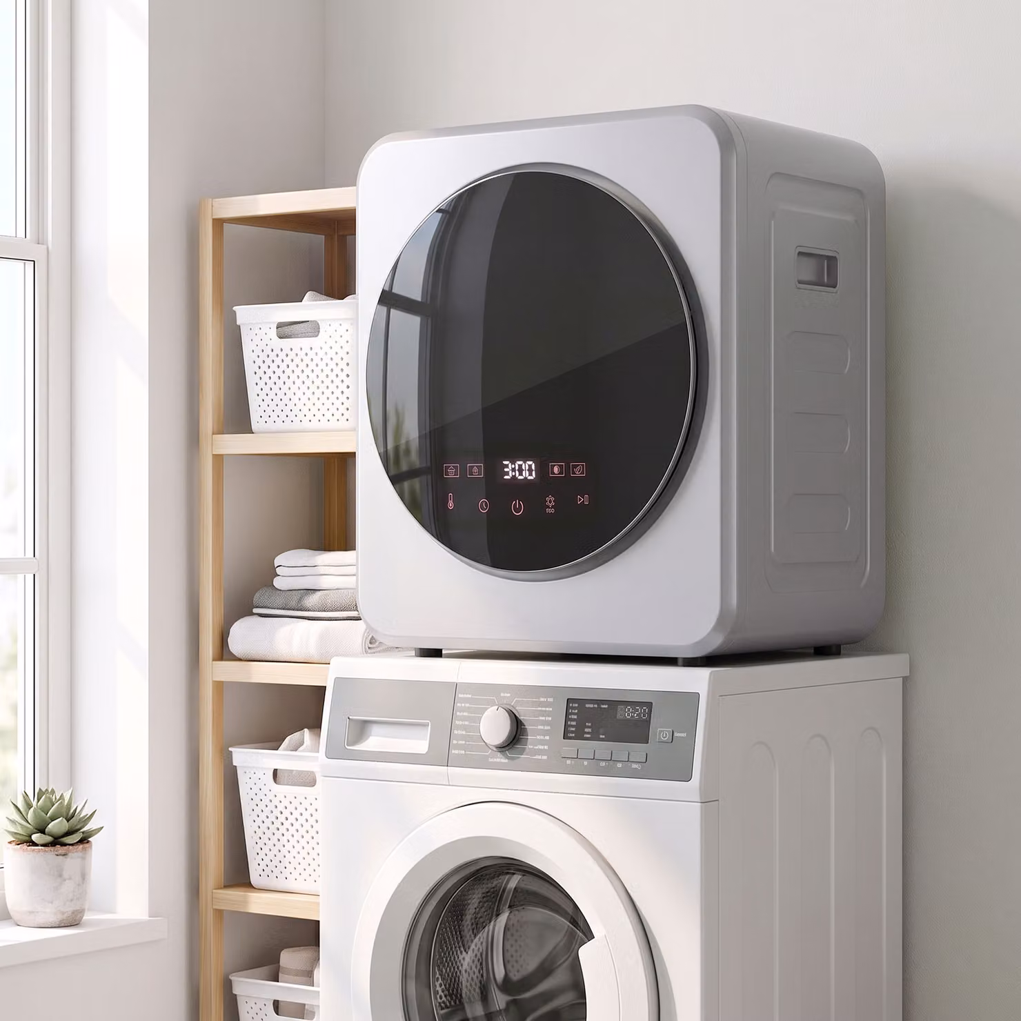 HOMCOM Silver Vented Front Loader Tumble Dryer with 4 kg Capacity and Stainless Steel Tub – 6