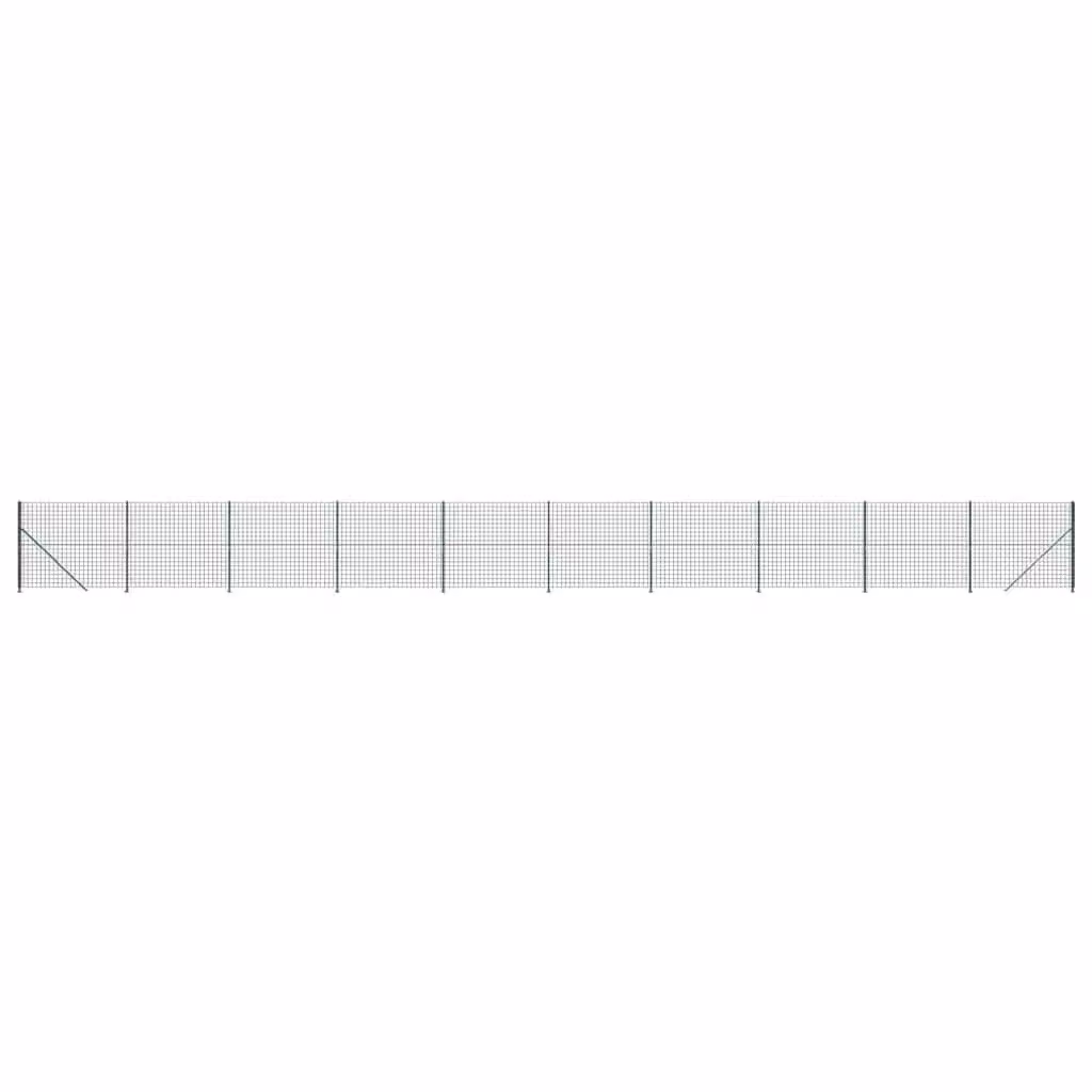 Berkfield Home Green PVC-Coated Steel Wire Mesh Fence with Flange, H: 2.2 m x W: 25 m – 2