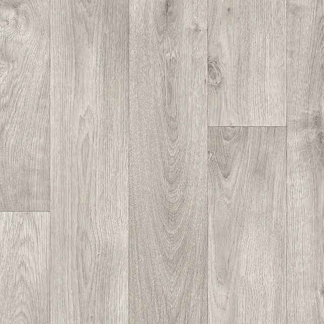 Vinyl Flooring UK Light Grey Wood Effect 2.0mm Vinyl Flooring Sheet, W: 300 cm, D: 200 cm