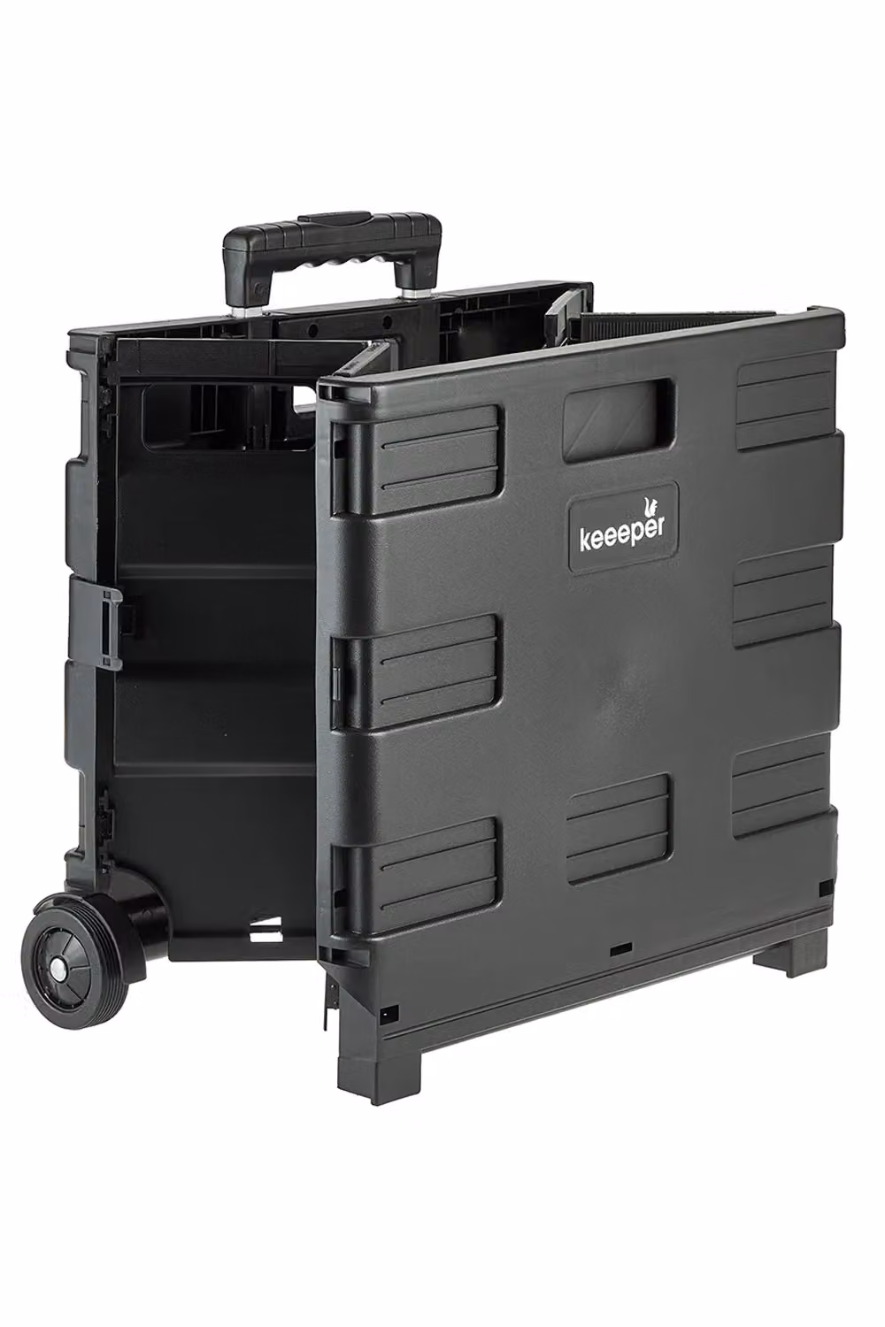 Keeeper Olli Foldable Shopping Trolley, 65L, Black – 3
