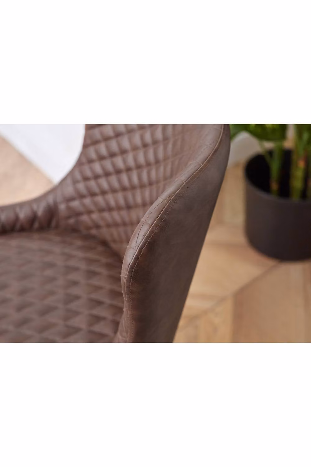 Julian Bowen Luxe Modern Upholstered Office Task Chair in Brown Synthetic Leather, W: 52 cm, D: 60 cm, H: 97 cm – 8
