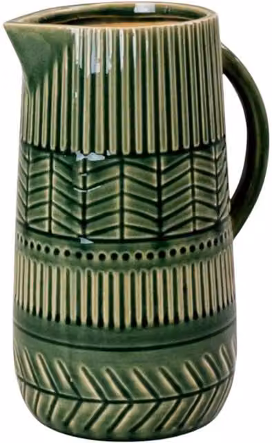Four Candle Green Ceramic Rustic Decorative Jug – 1