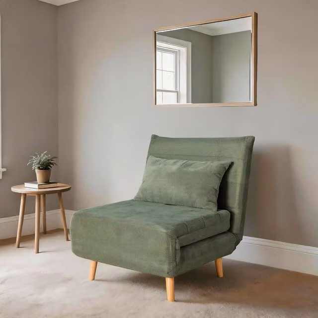 Home Source Lorena Clic Clac Single Sofa Bed in Sage Green