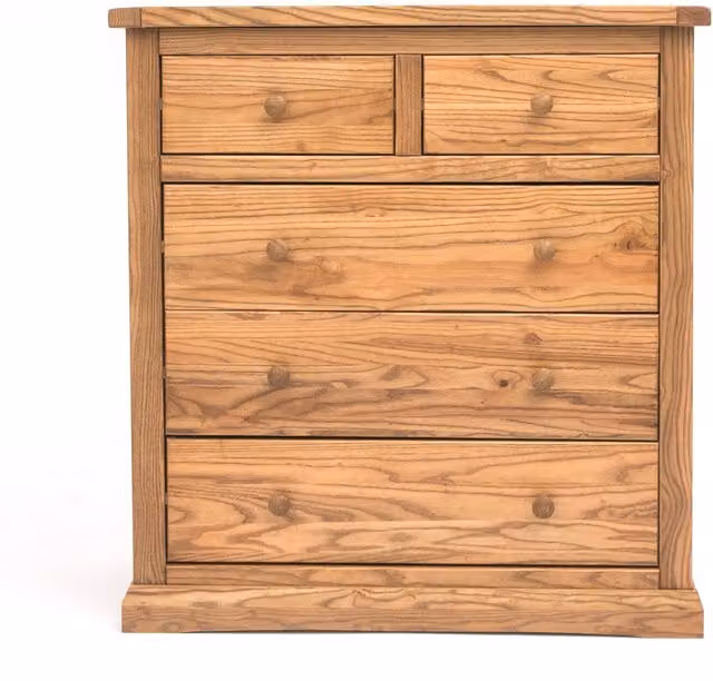 Cabinet Bits Salerno 5 Drawer Chest of Drawers in Sand Brown Wood