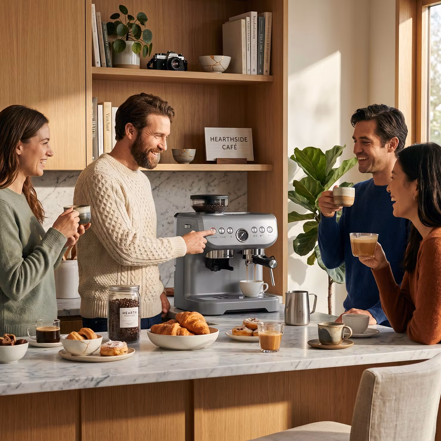 HOMCOM 15 Bar Espresso Coffee Machine with Adjustable Grind and Steam Wand in Silver – 2