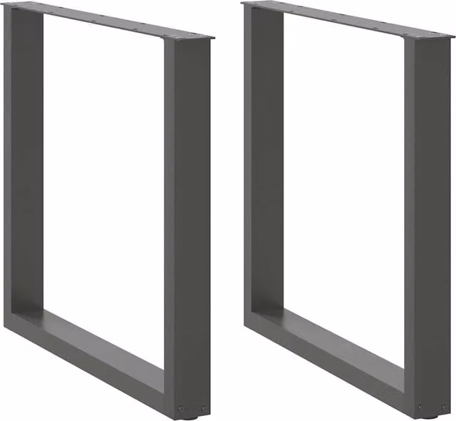 Berkfield Home U-Shaped Coffee Table Legs, 2 Piece Steel Set, Anthracite Black, H: 72.5 cm, W: 80 cm – 1