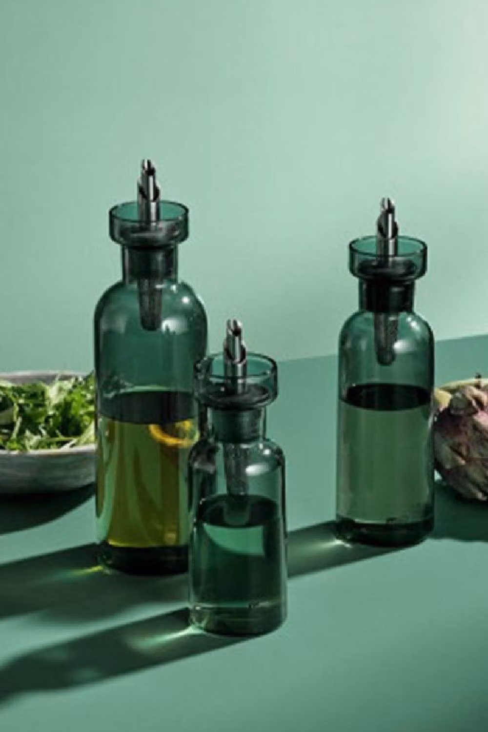 AdHoc AromaPour Glass Oil and Vinegar Bottle, 500ml, Transparent and Grey – 2