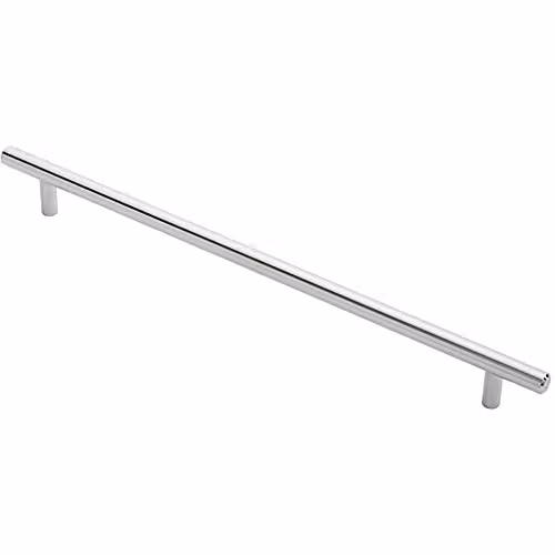 Loops Round T-Bar Cabinet Pull Handle in Chrome, 348 x 12 mm with 288 mm Fixing Centres