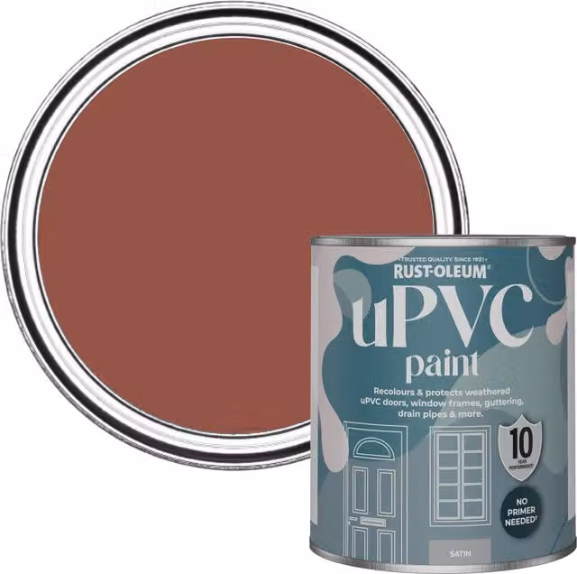 Rust-Oleum UPVC Paint in Satin Finish, Red, 0.75 l