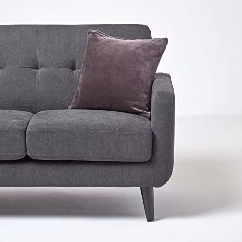 Homescapes Set of 2 Grey Cotton Velvet Square Cushion Covers, W/D/H: 40 x 40 x 40 cm – 4