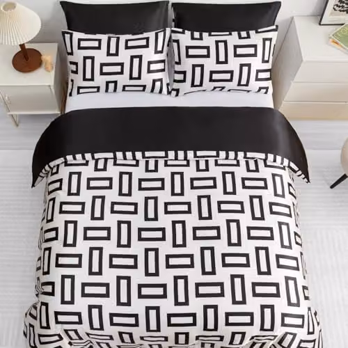 Pamposh Single Reversible Mako Satin Silk Duvet Cover and Pillowcase Set with Zip Closure, W: 135 cm, L: 200 cm – 5