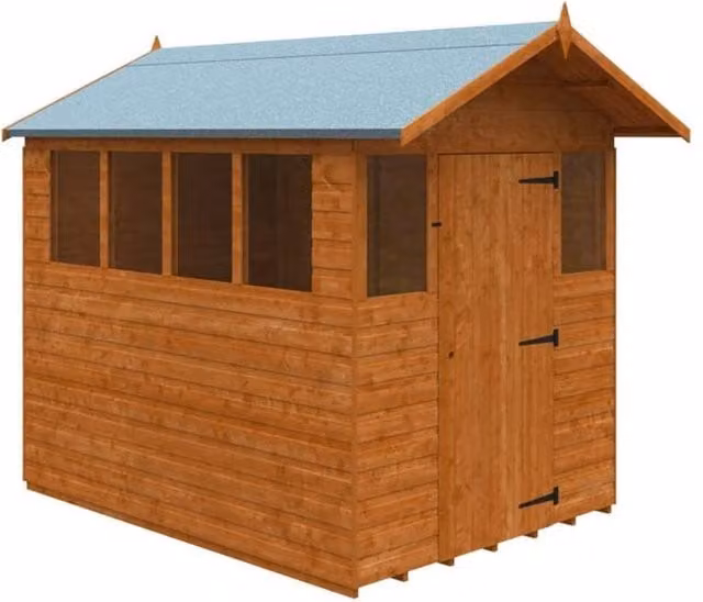 Buttercup Farm 8 x 6 Feet Cabin Shed in Burnt Orange, 12mm Solid Wood – 1