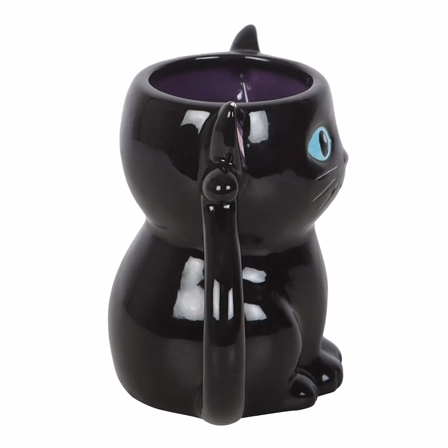 Something Different Cute and Creepy Black Cat Ceramic Mug in Black – 3