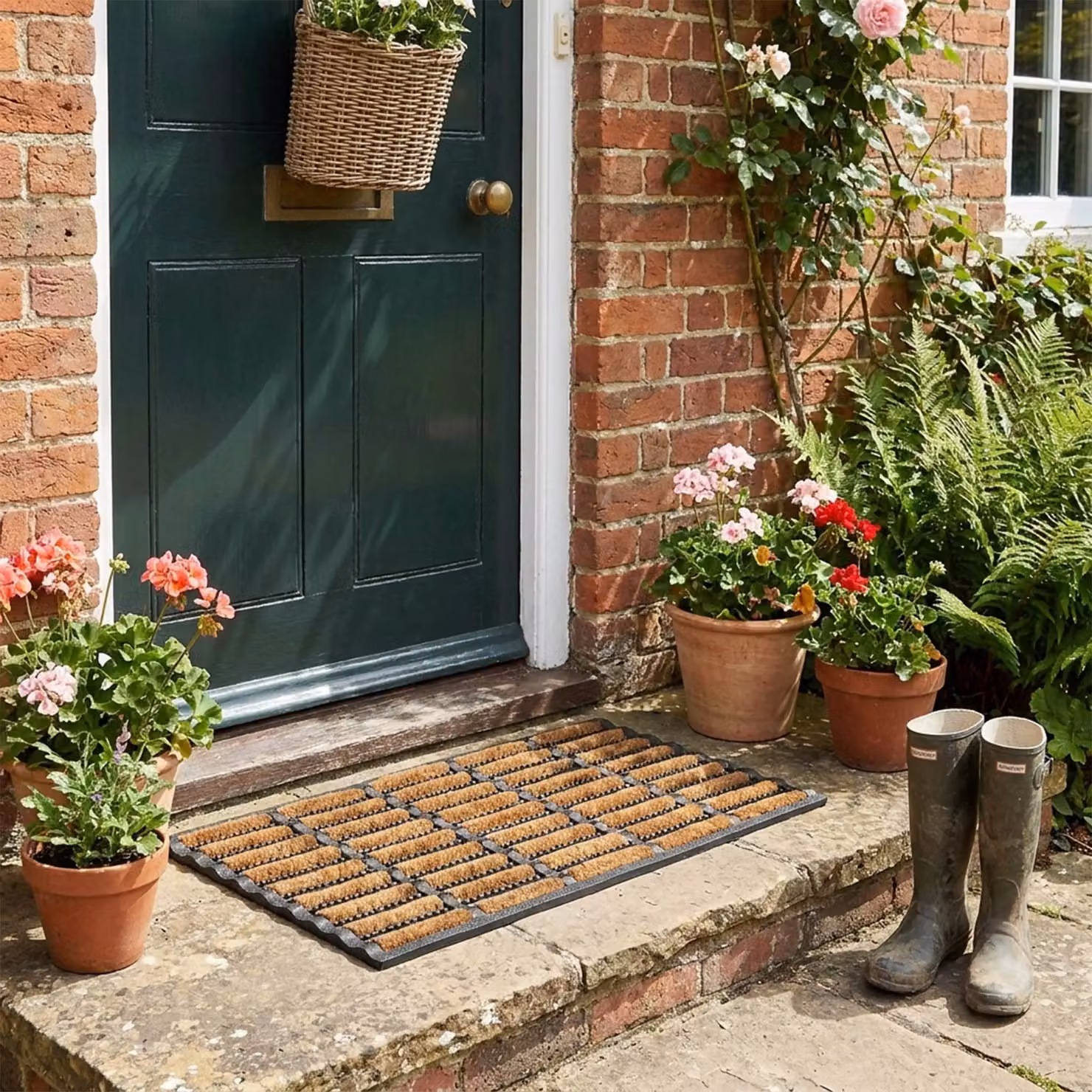 Nicoman Brown Rubber Coir Scraper Doormat, W: 75 cm, D: 45 cm – 4