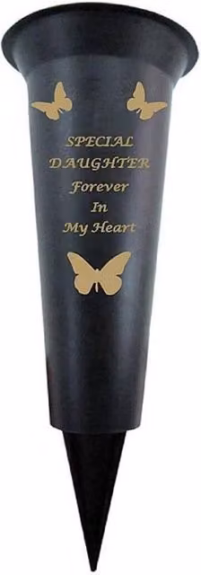 David Fischhoff Memorial Grave Plastic Spike Vase in Black – 1