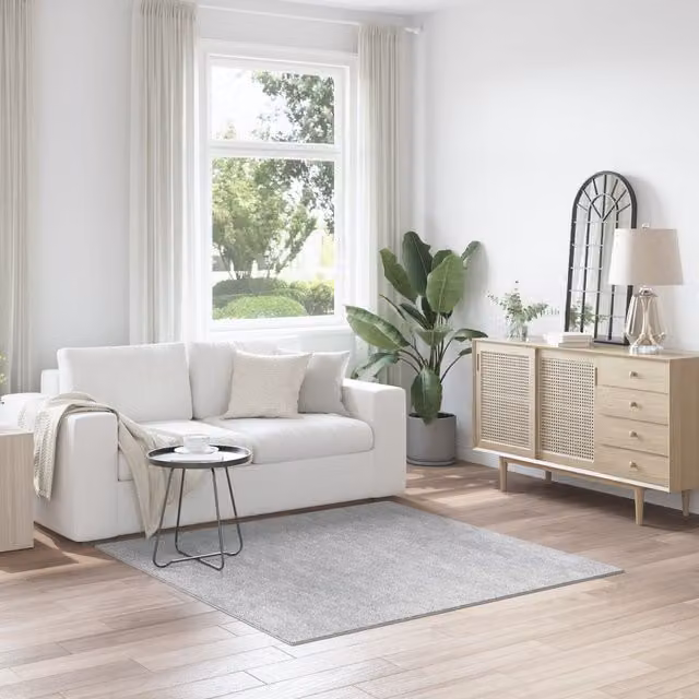 Berkfield Home Grey Shaggy Square Rug with Non-Slip Latex Backing, W 160 cm x L 160 cm