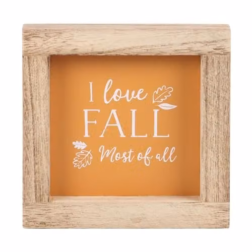 KDMD Orange I Love Fall Most of All Rustic Wooden Frame Sign, W/H: 25.4 x 30.48 cm