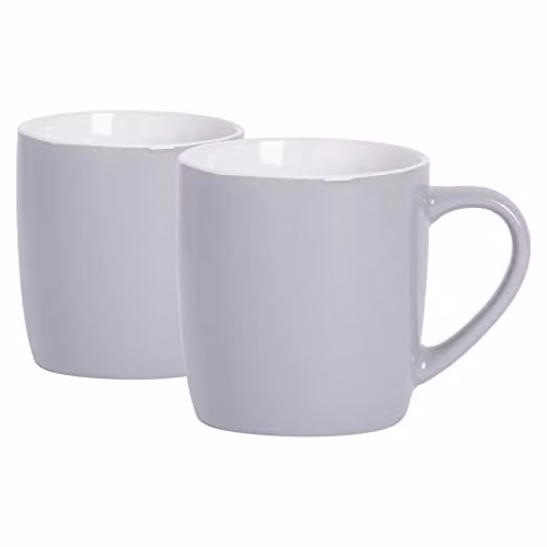 Argon Tableware Grey Stoneware Coffee Mugs, 350ml, Pack of 2 – 1