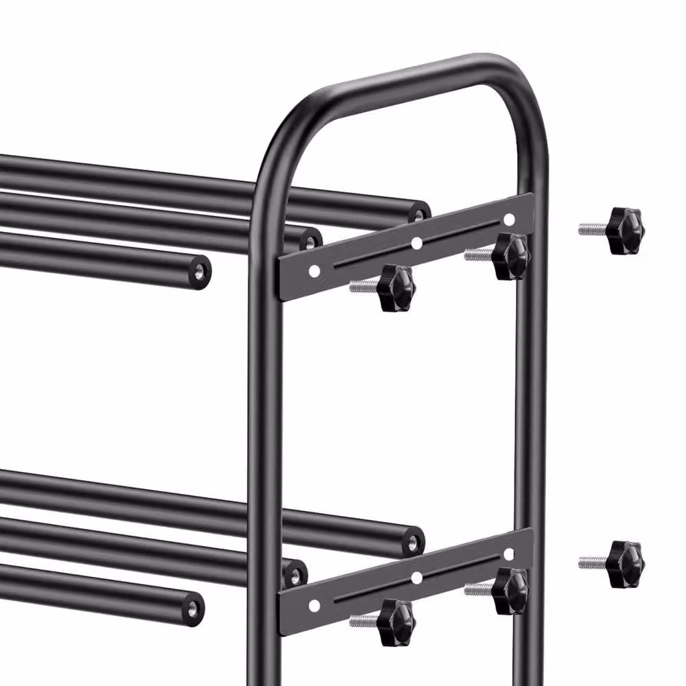 FLAVORA 2-Tier Metal Shoe Storage Rack in Black, W: 50 cm – 3