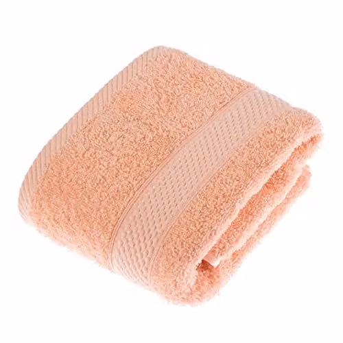 HOMESCAPES Peach Turkish Cotton Hand Towel, Super Soft and Absorbent, 500 GSM