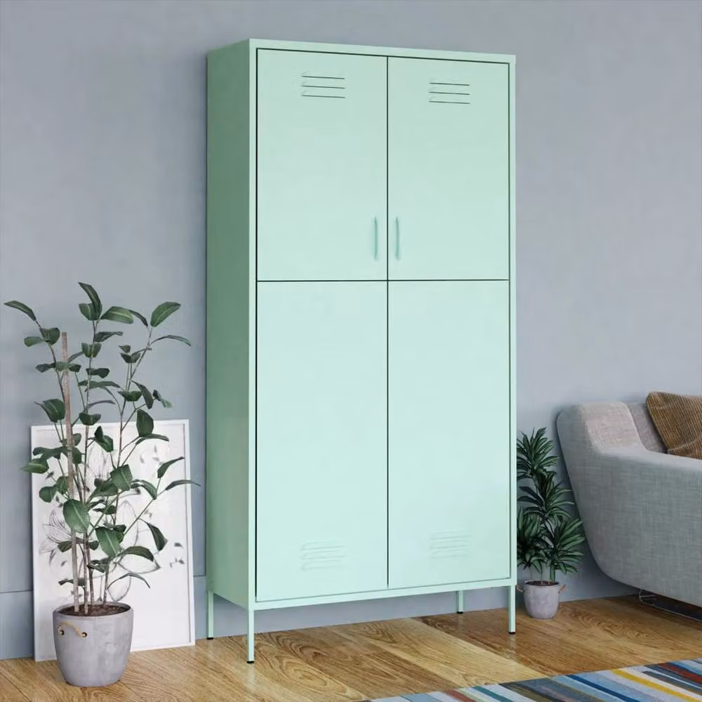 Berkfield Home Mint Wardrobe in Green Metal, W/D/H: 90 x 50 x 180 cm – 2