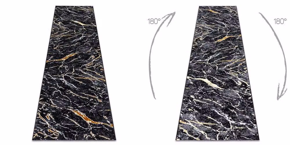 RugsX Allure Geometric Modern Runner in Black, W/D/H: 70 x 200 cm – 3