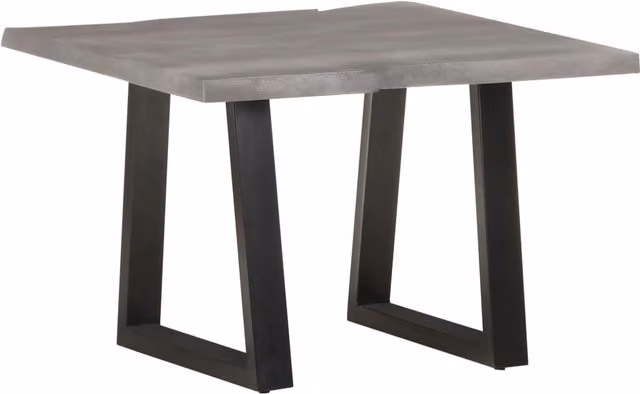 Berkfield Home Live Edge Coffee Table in Grey Solid Acacia Wood, W/D/H: 60 x 60 x 40 cm – 1