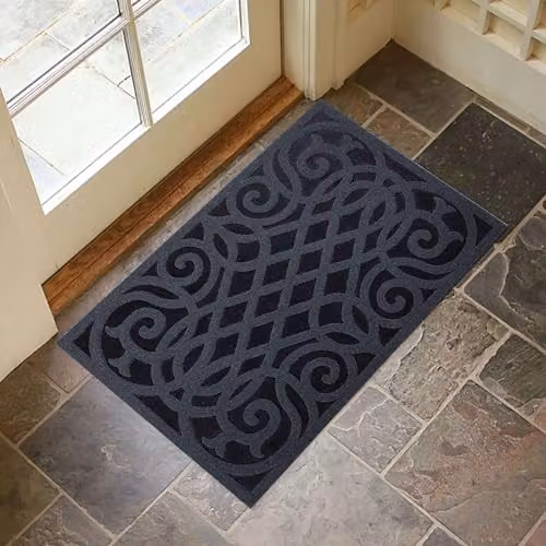 Nicoman Victorian Style Rubber Door Mat, Grey, W: 75 cm, D: 44 cm – 3