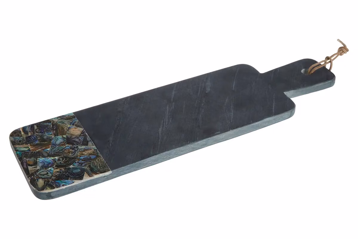 Orsina Large Rectangular Black Slate Paddle Board in Grey – 4