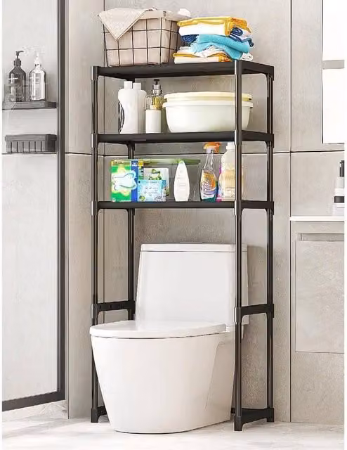 FLAVORA Black Multifunctional Bathroom Storage Rack Organizer Shelf, W/H: 180 x 180 cm