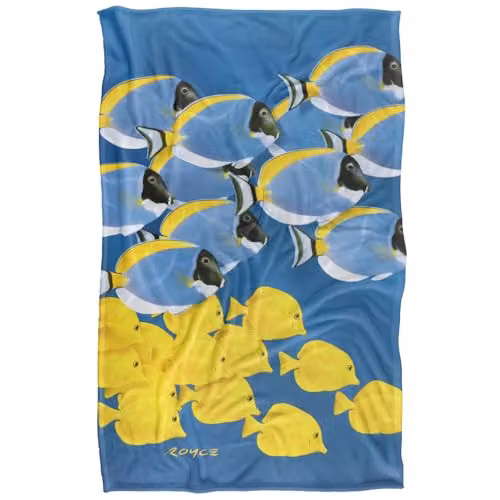 JQ Licensing Royce Mcclure Tang Tropical Fish Super Soft Silky Touch Fleece Throw Blanket, Multicolour, W/D/H: 91 x 147 cm – 1