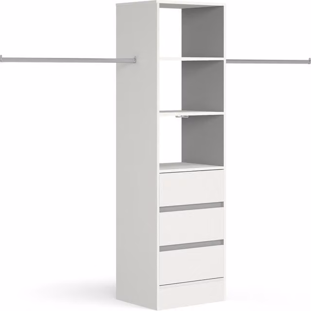 Spacepro Matt White 600mm Tower Unit with 3 Drawers