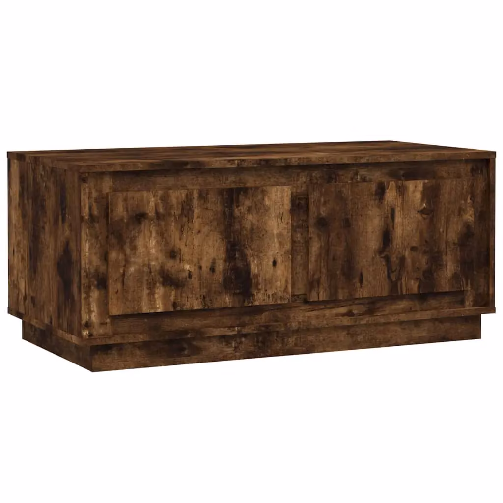 Berkfield Home Smoked Oak Coffee Table in Brown, W/D/H: 102 x 50 x 44 cm – 2