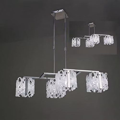 Netlighting Mantra Fusion Tokio Rectangular Telescopic 4 Light G9 Ceiling Light in Gloss White and Polished Chrome – 2