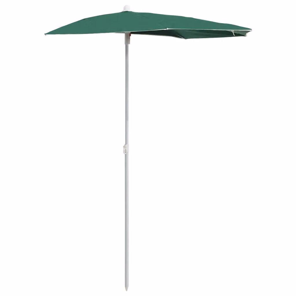 Berkfield Home Garden Green Half Parasol with Pole, W: 180 cm, D: 90 cm – 2