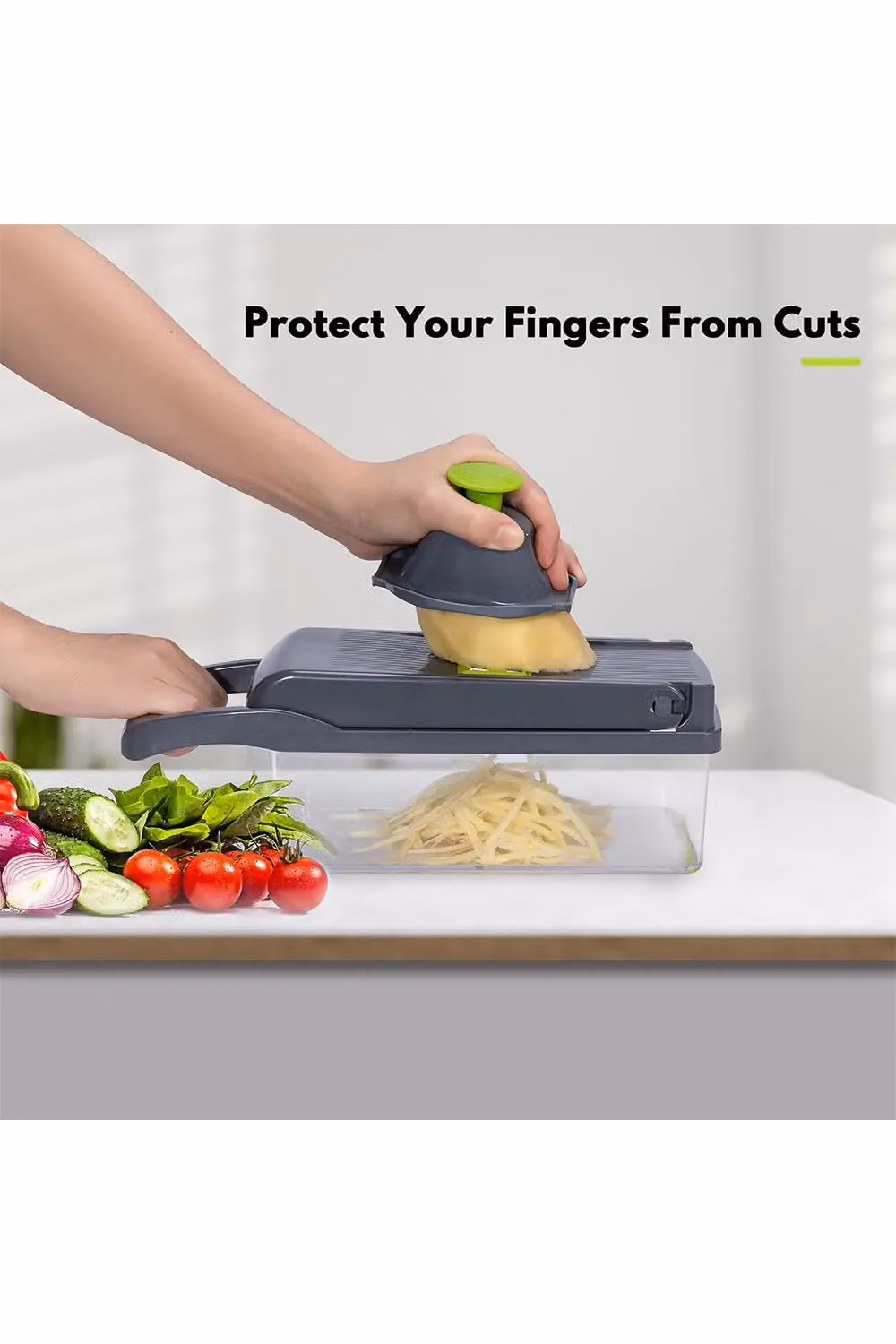 Living and Home 14-in-1 Multifunctional Kitchen Vegetable Slicer, Chopper and Grater in Grey – 2