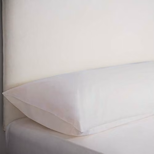 Belledorm Easycare 200 Thread Count Polycotton Percale Bolster Pillowcase, White, W: 50 cm x L: 152 cm