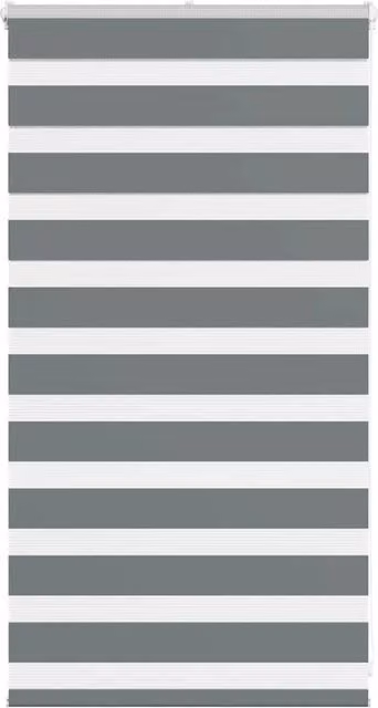 Berkfield Home Zebra Blind in Dark Grey, Polyester, W: 70 cm, H: 100 cm