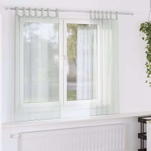 Berkfield Home Plain Grey Voile Fabric Curtains with Rod Pockets, 2 Pack, W: 140 cm, H: 175 cm