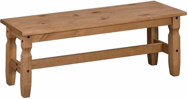 FORGEVIO Mexican Solid Wood Dining Bench in Natural Brown – 1