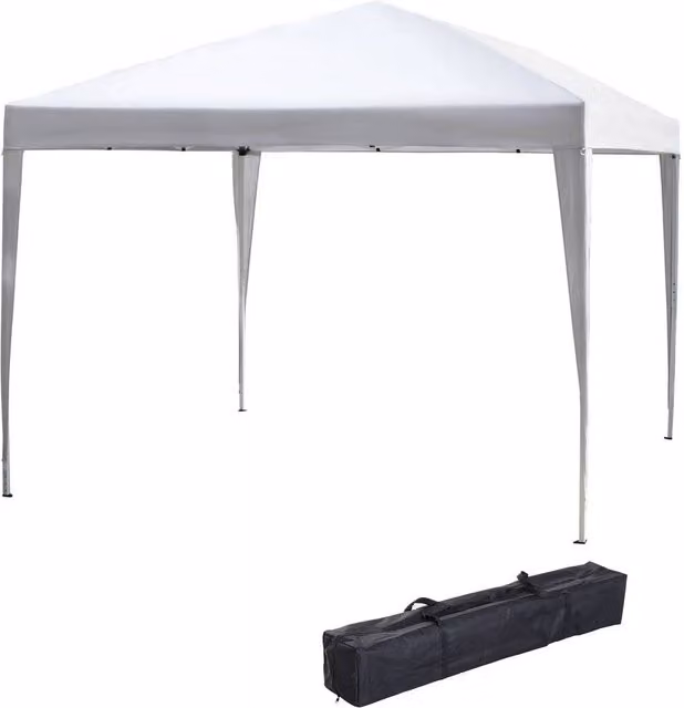 Matteo White Pop Up Gazebo with Hip Roof, W: 300 cm, D: 300 cm, H: 255 cm – 1