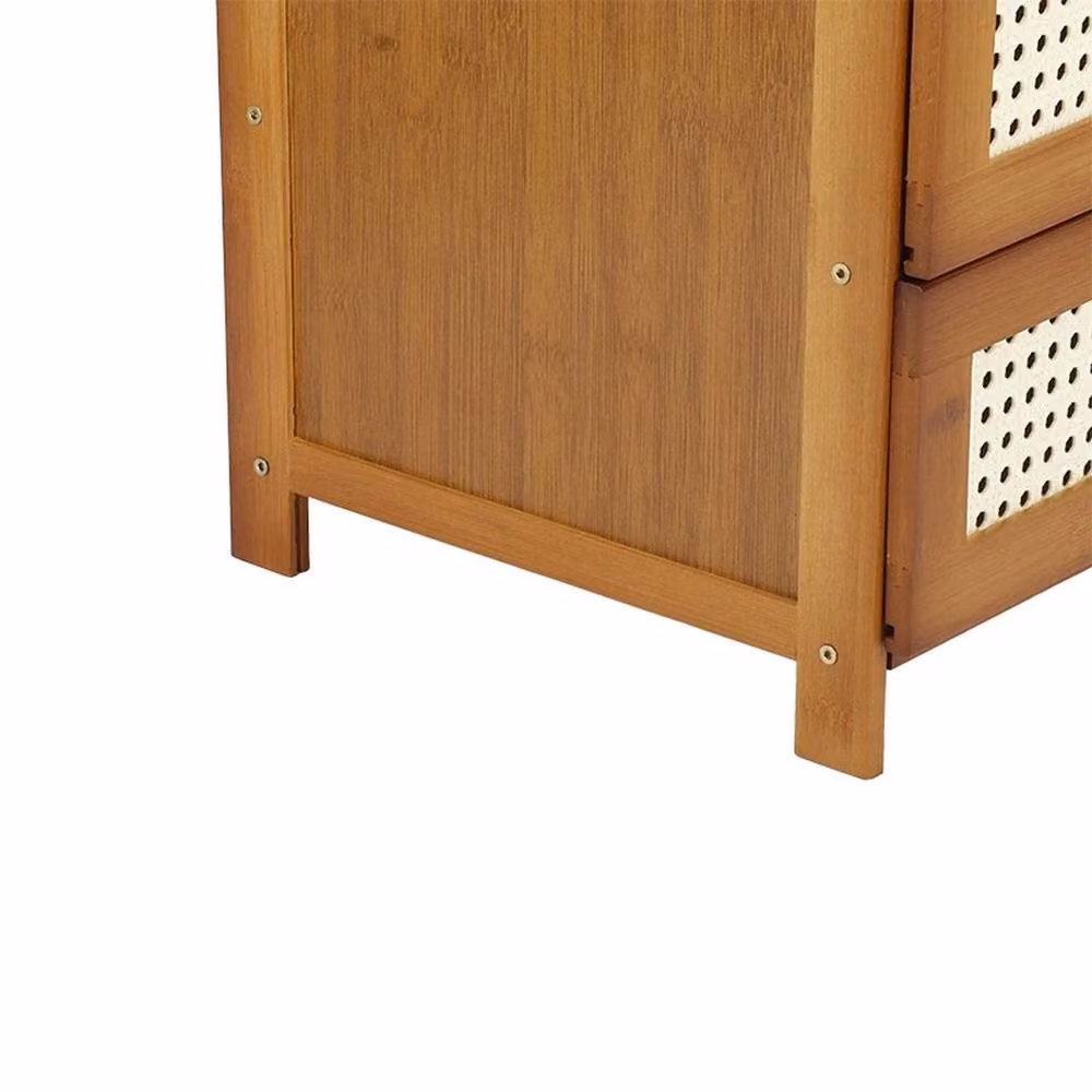 Havendro 3 Drawer Brown Wooden Bedroom Bedside Cabinet and Storage Lamp Table – 4