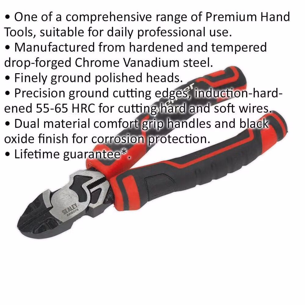 Loops High Leverage Side Cutters in Black and Multicolour, 160mm Chrome Vanadium Steel