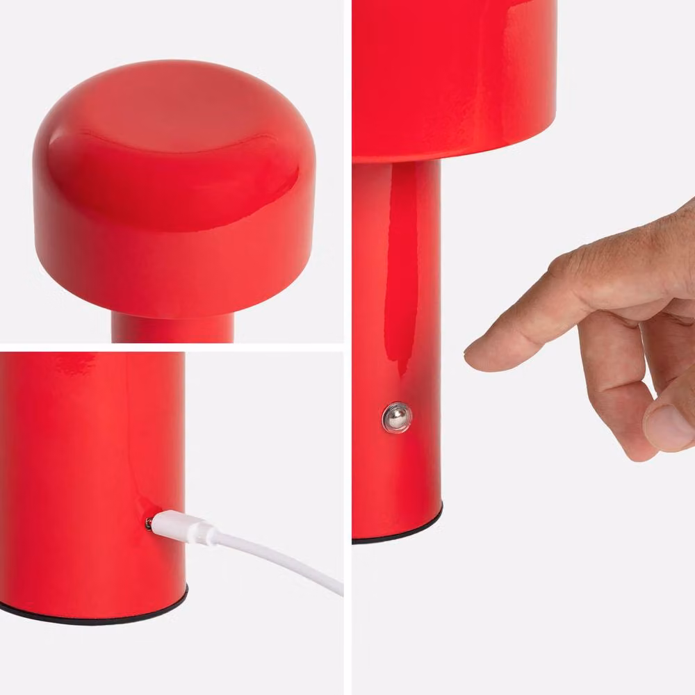sweeek LED Metal Table Lamp in Red, Diameter: 13 cm – 4