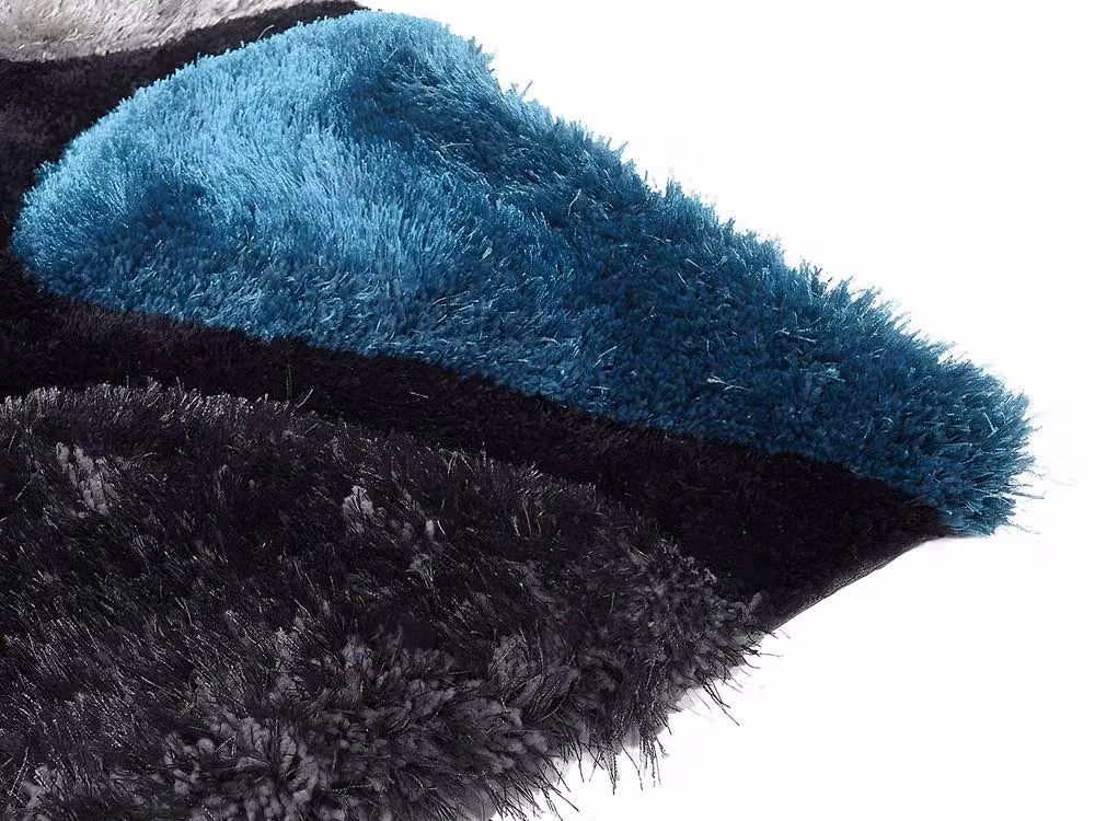 Vente-unique PIETRA Turquoise and Grey Shaggy Rug, W: 160 cm, L: 230 cm – 5